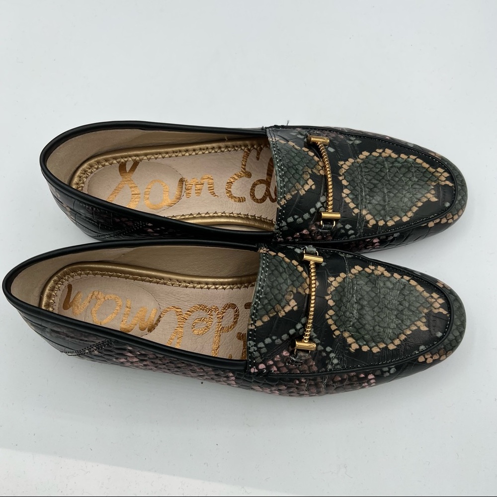 Sam Edelman Lior Leather Loafer Snakeskin Wintergreen Multi Sz 6.5 $179 EUC - Picture 7 of 9
